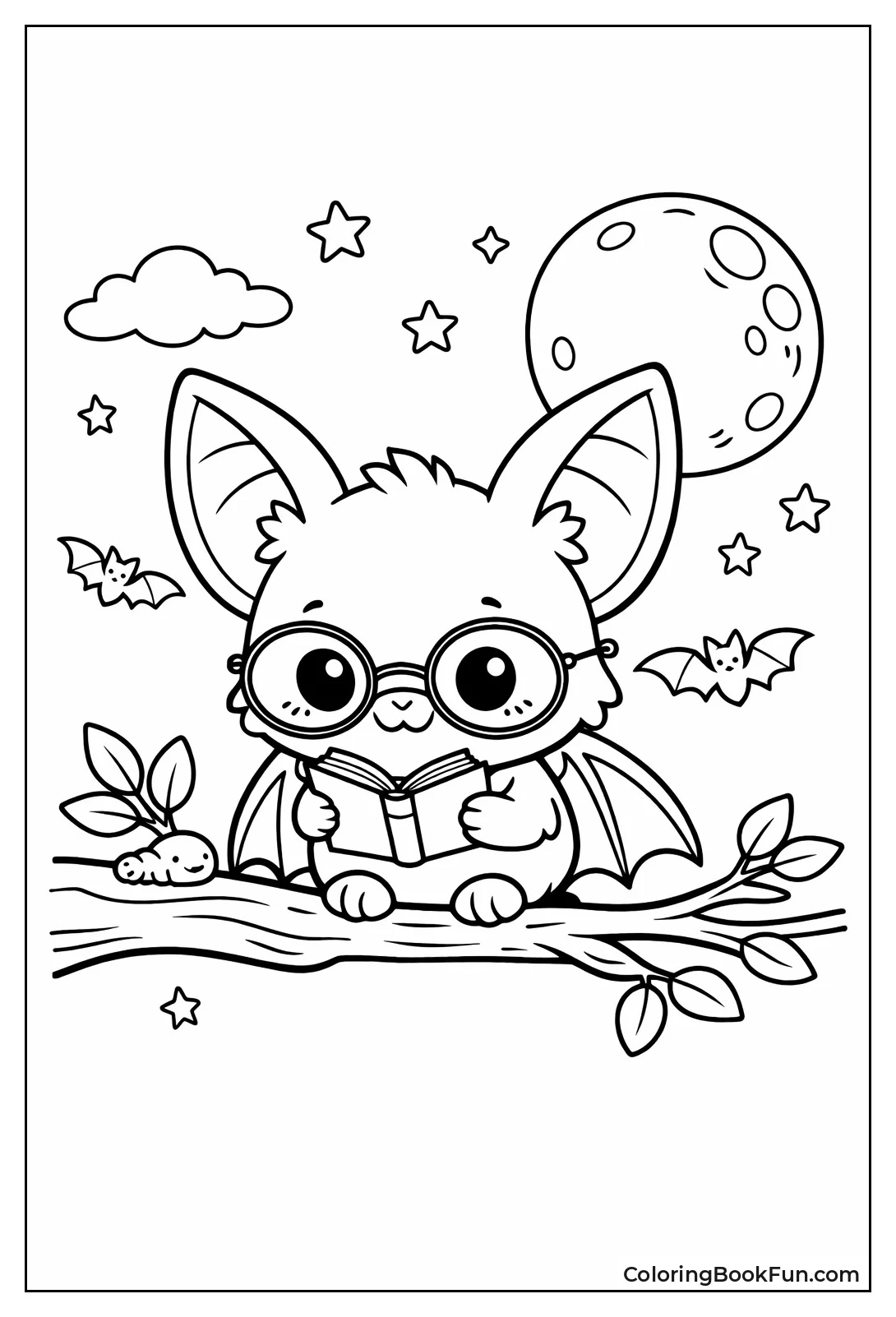 Bat Reading by Moonlight