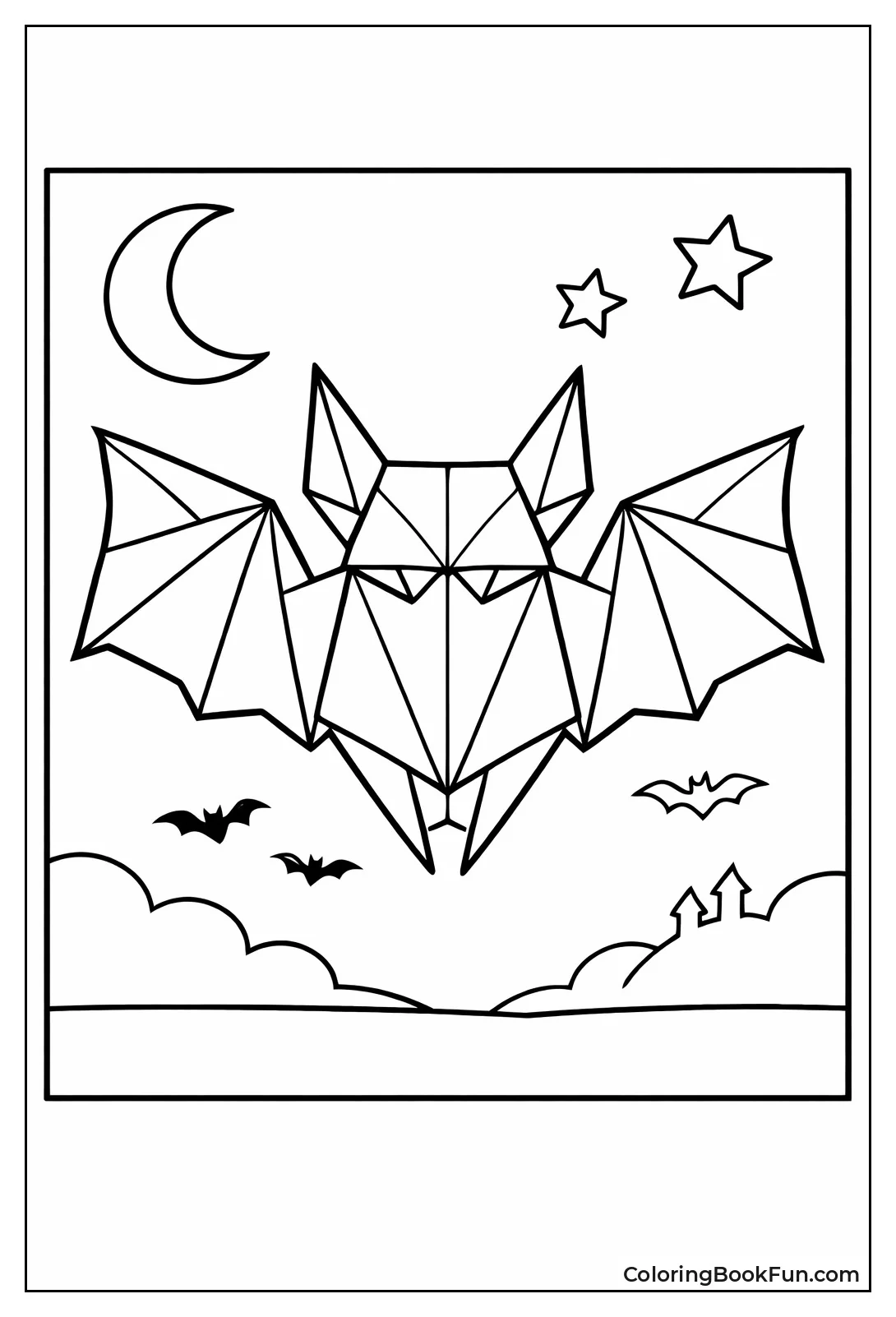 Origami Folded Paper Bat