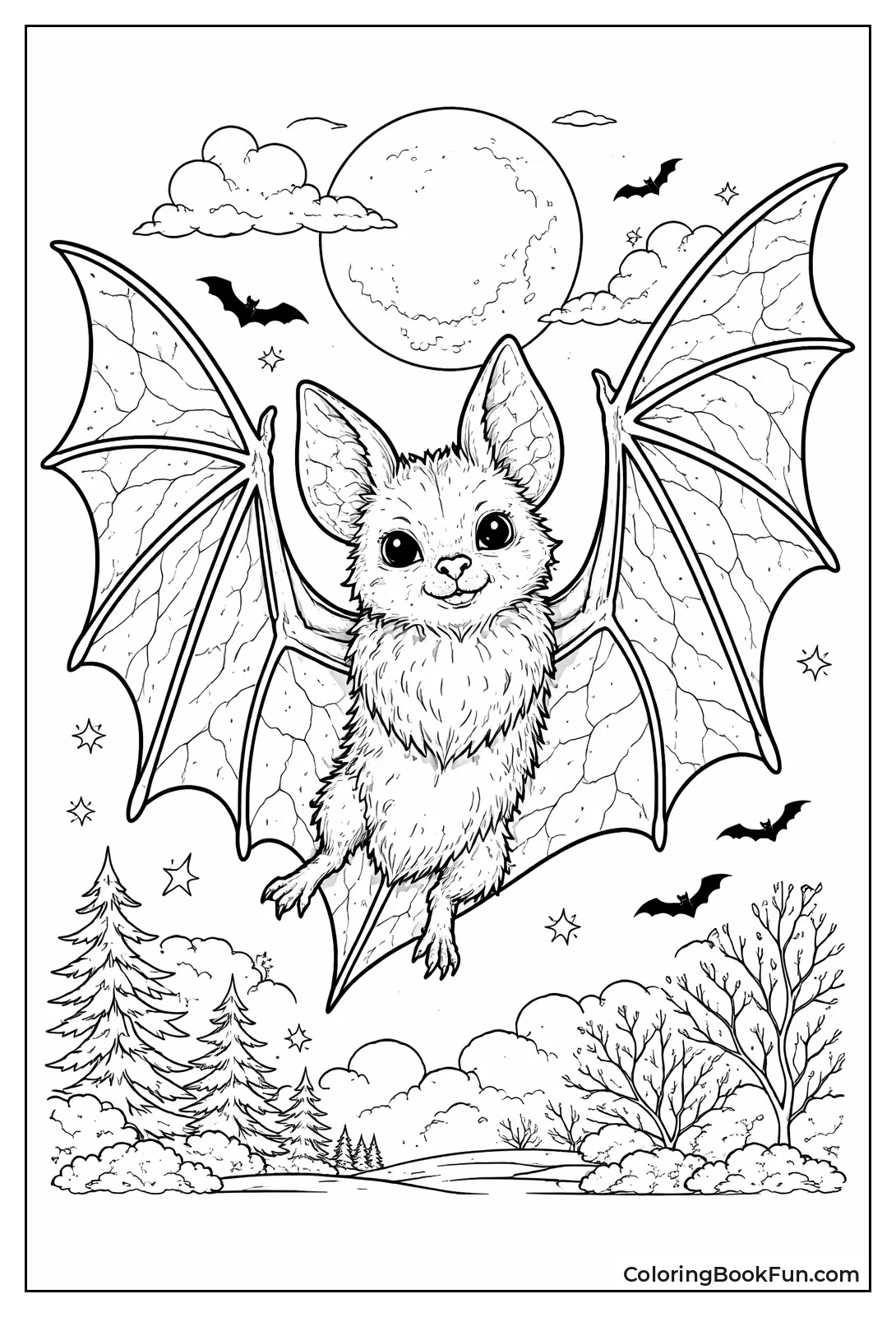 Bat with Patterned Wings