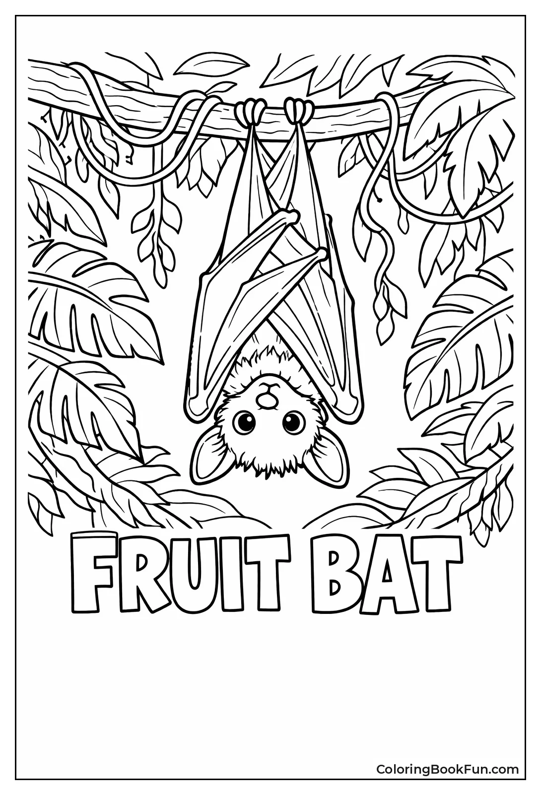 Fruit Bat in Rainforest