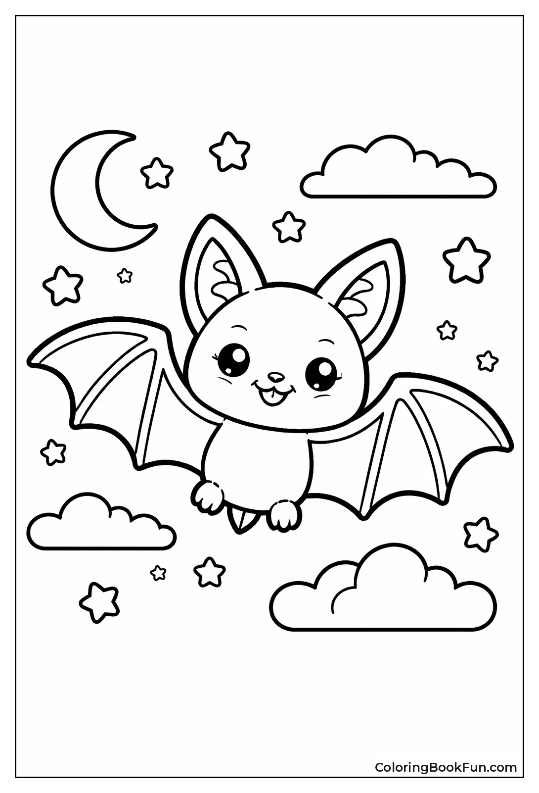 Simple Flying Bat Outline