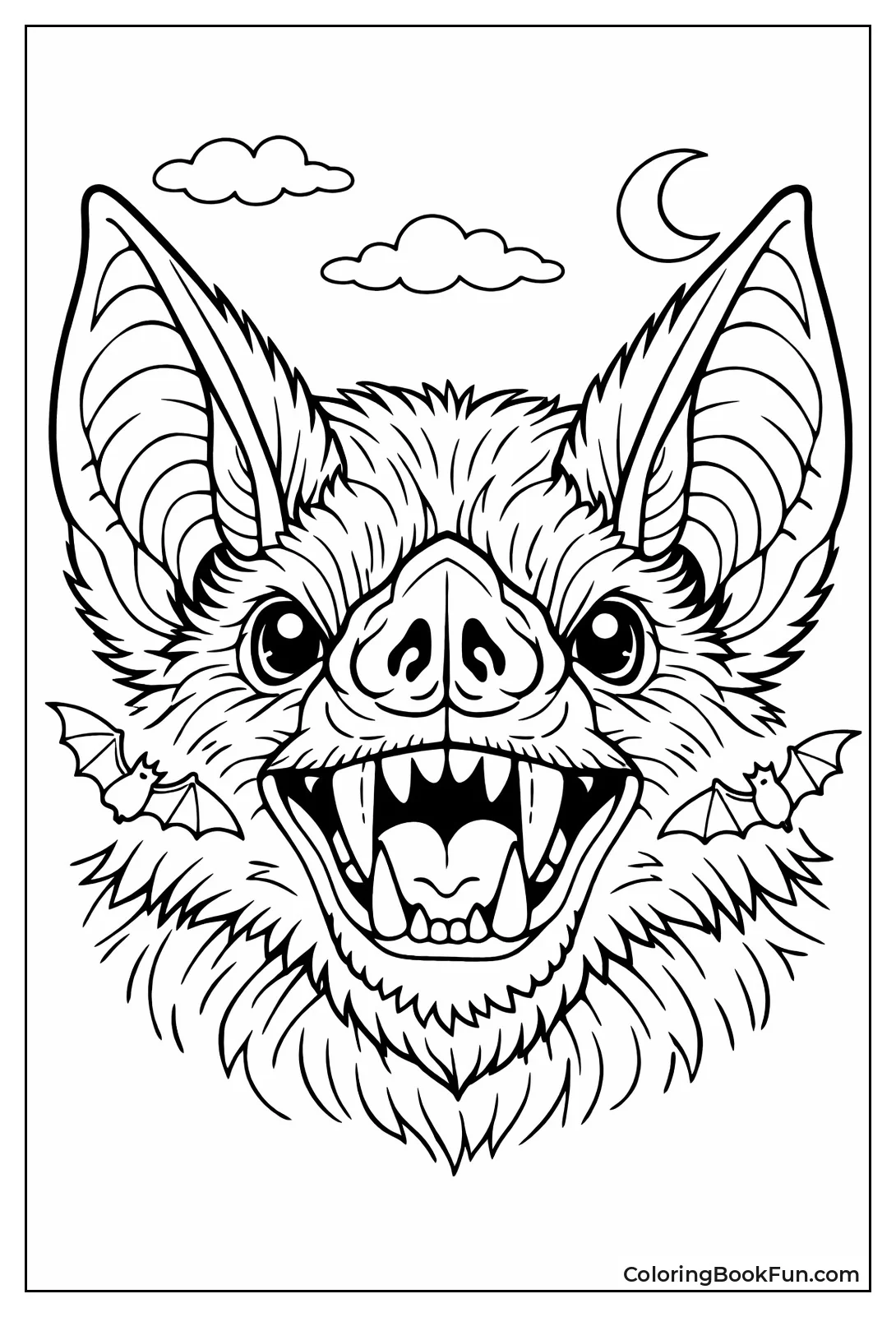 Vampire Bat Face Portrait