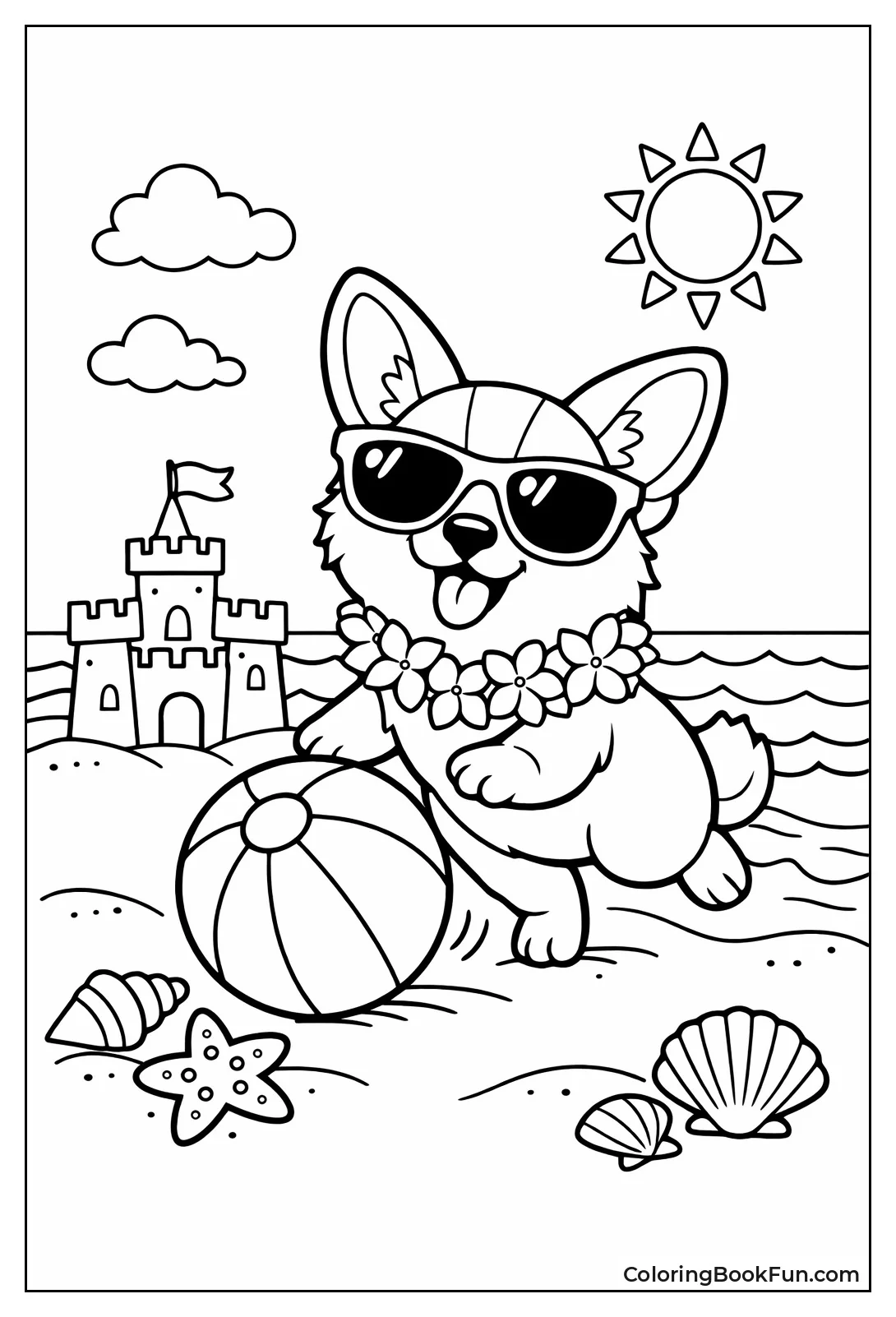 Beach Ball Corgi