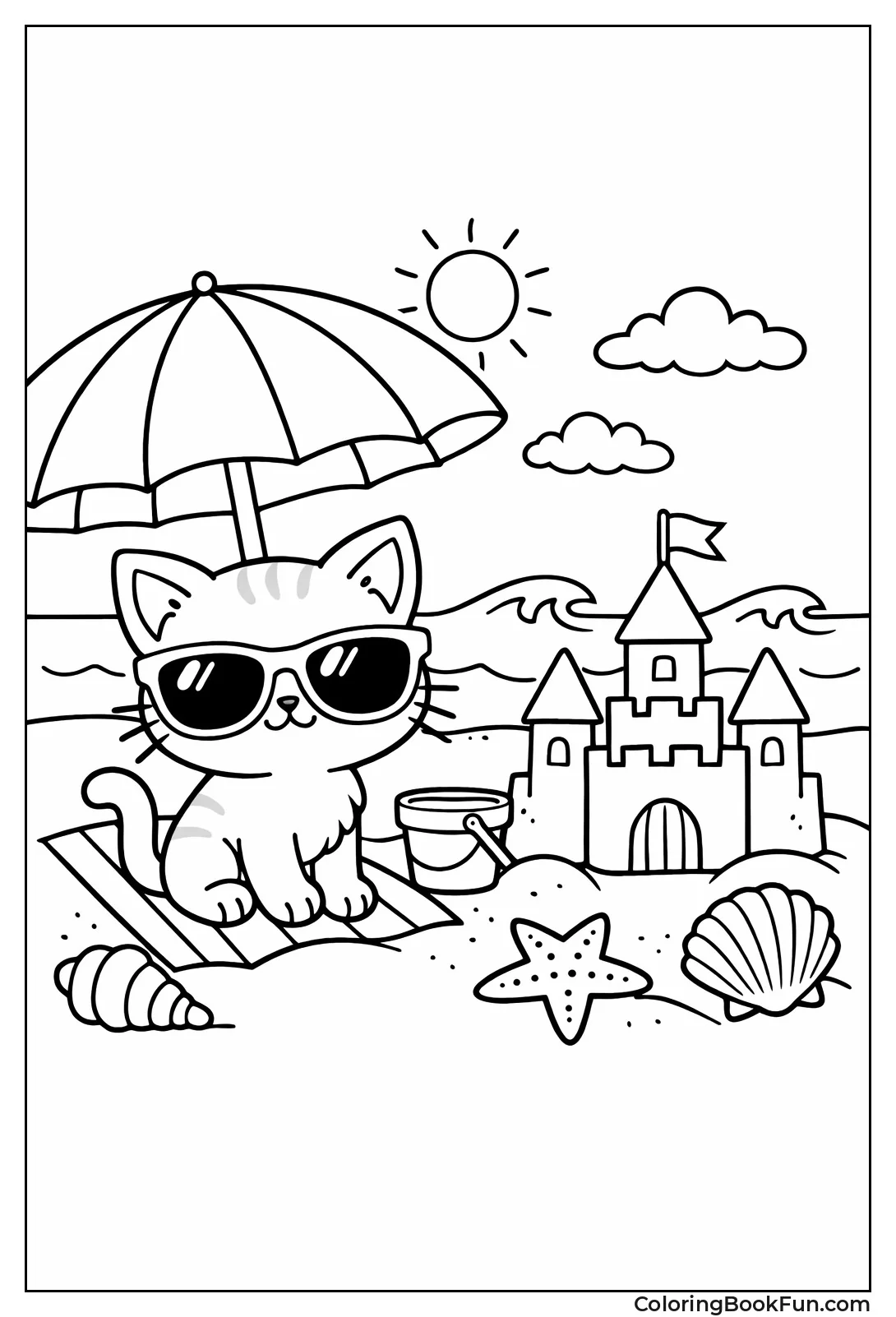 Kitten at Beach Umbrella