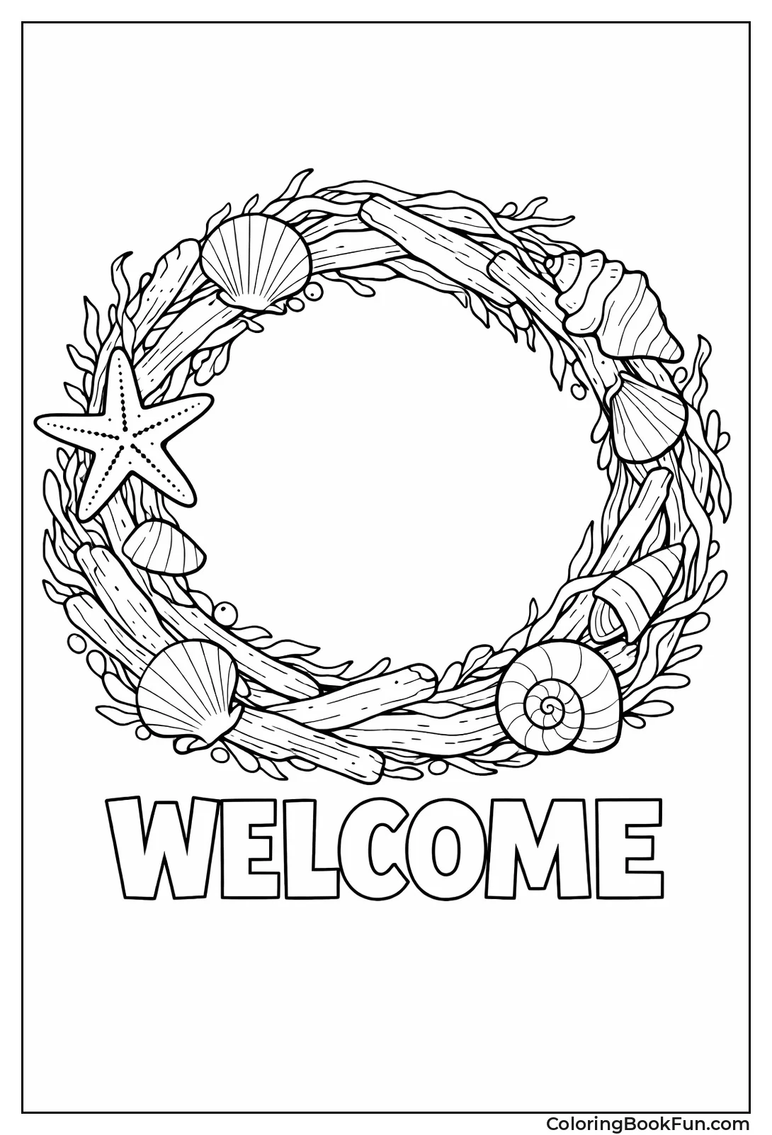 Driftwood Shell Wreath Circle