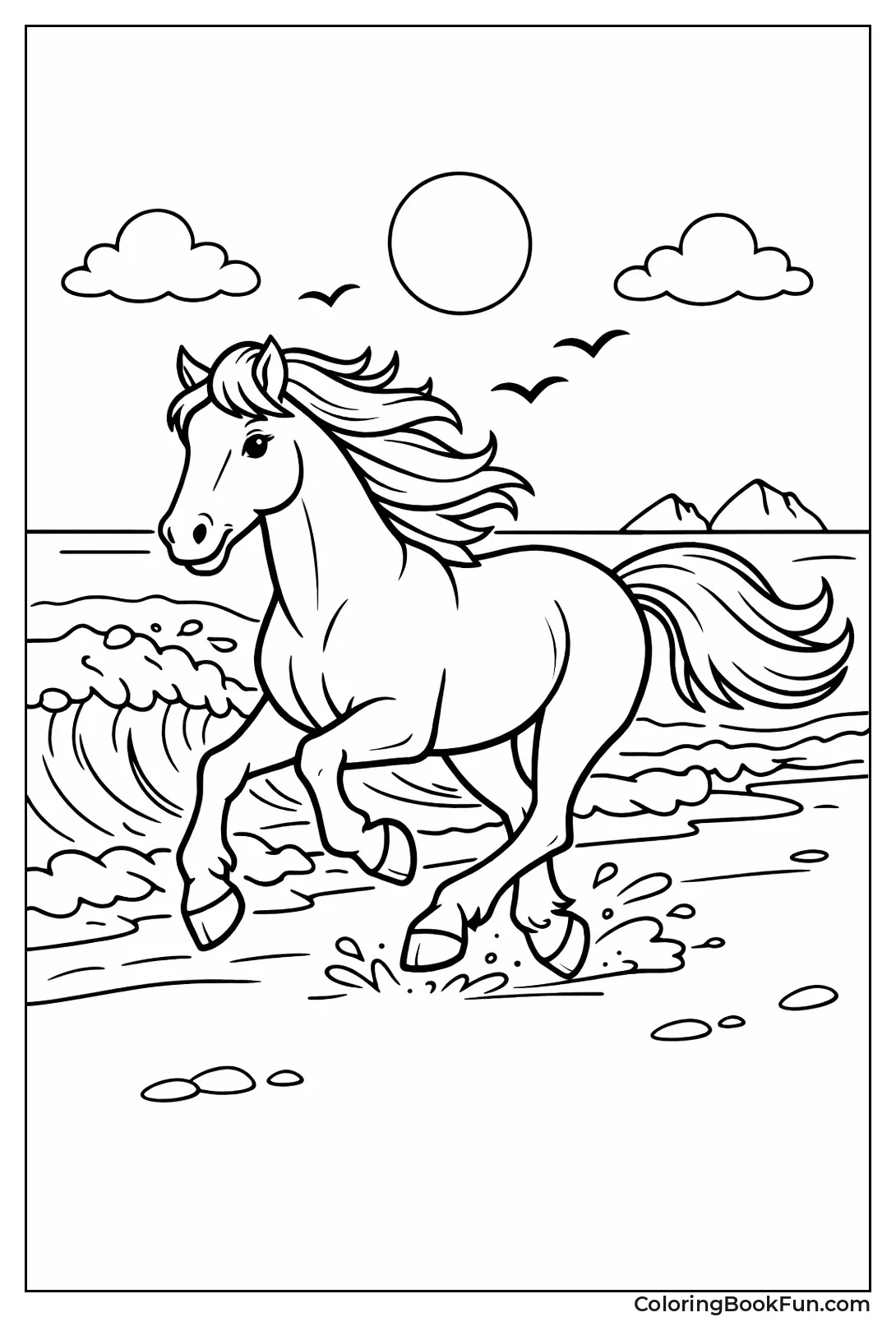Beach Galloping Horse