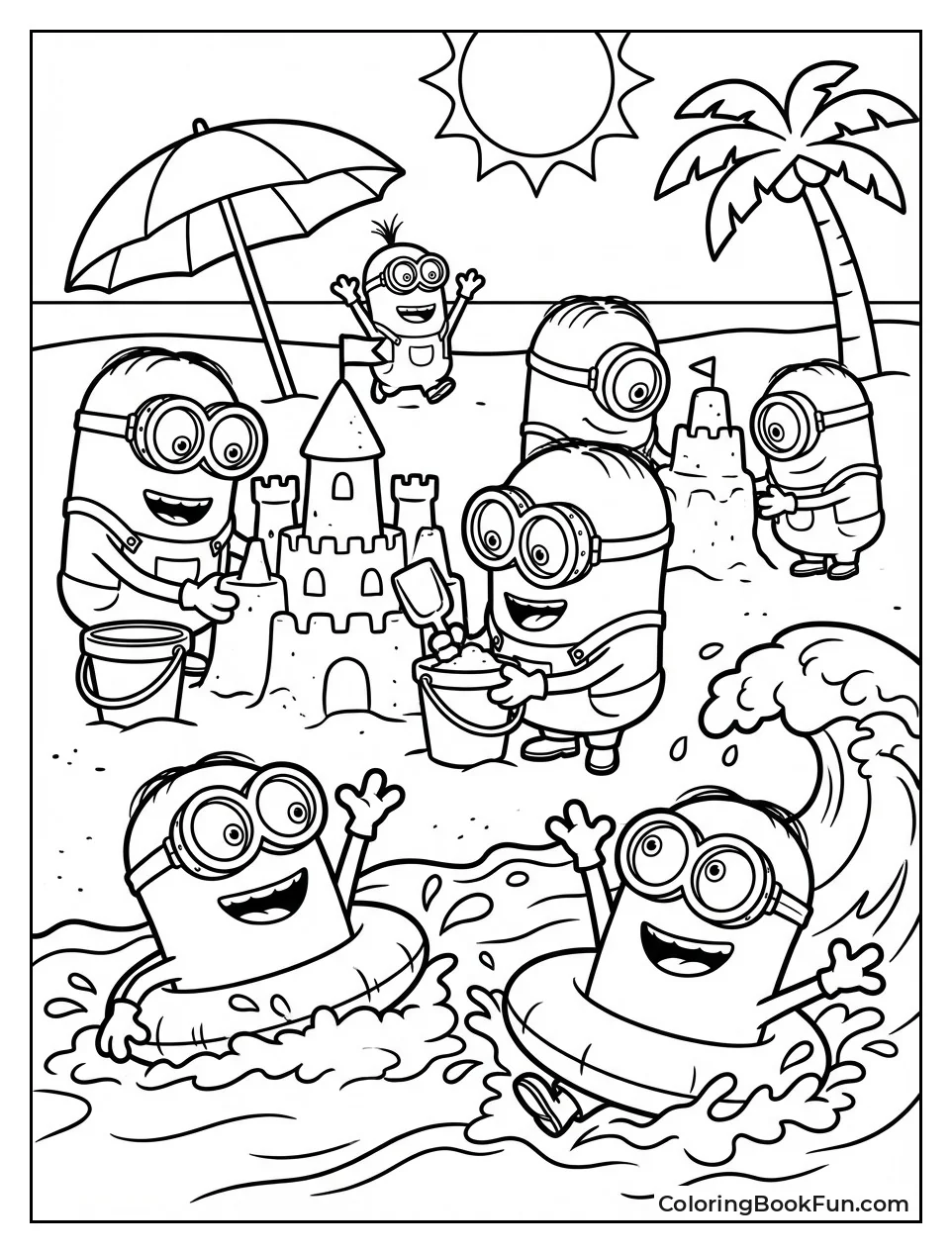 Minions Build Sandcastles at Beach