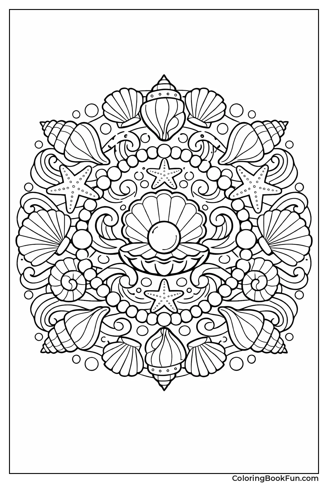 Seashell Mandala with Pearls