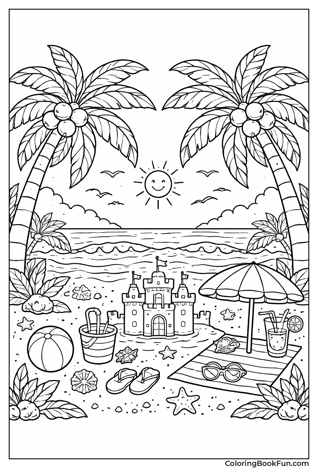 Symmetrical Palm Fronds Design