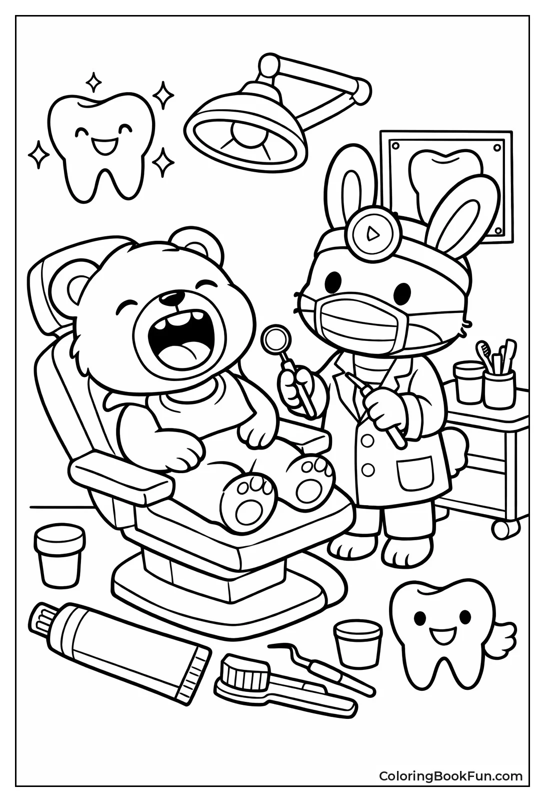 Bear at Dentist Chair