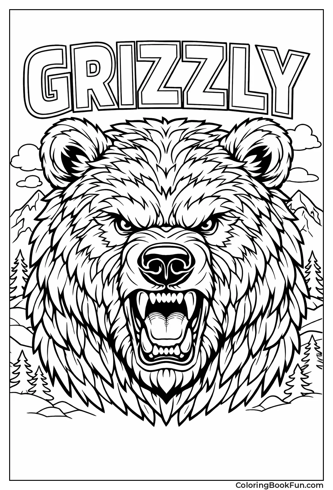 Fierce Grizzly Bear Portrait