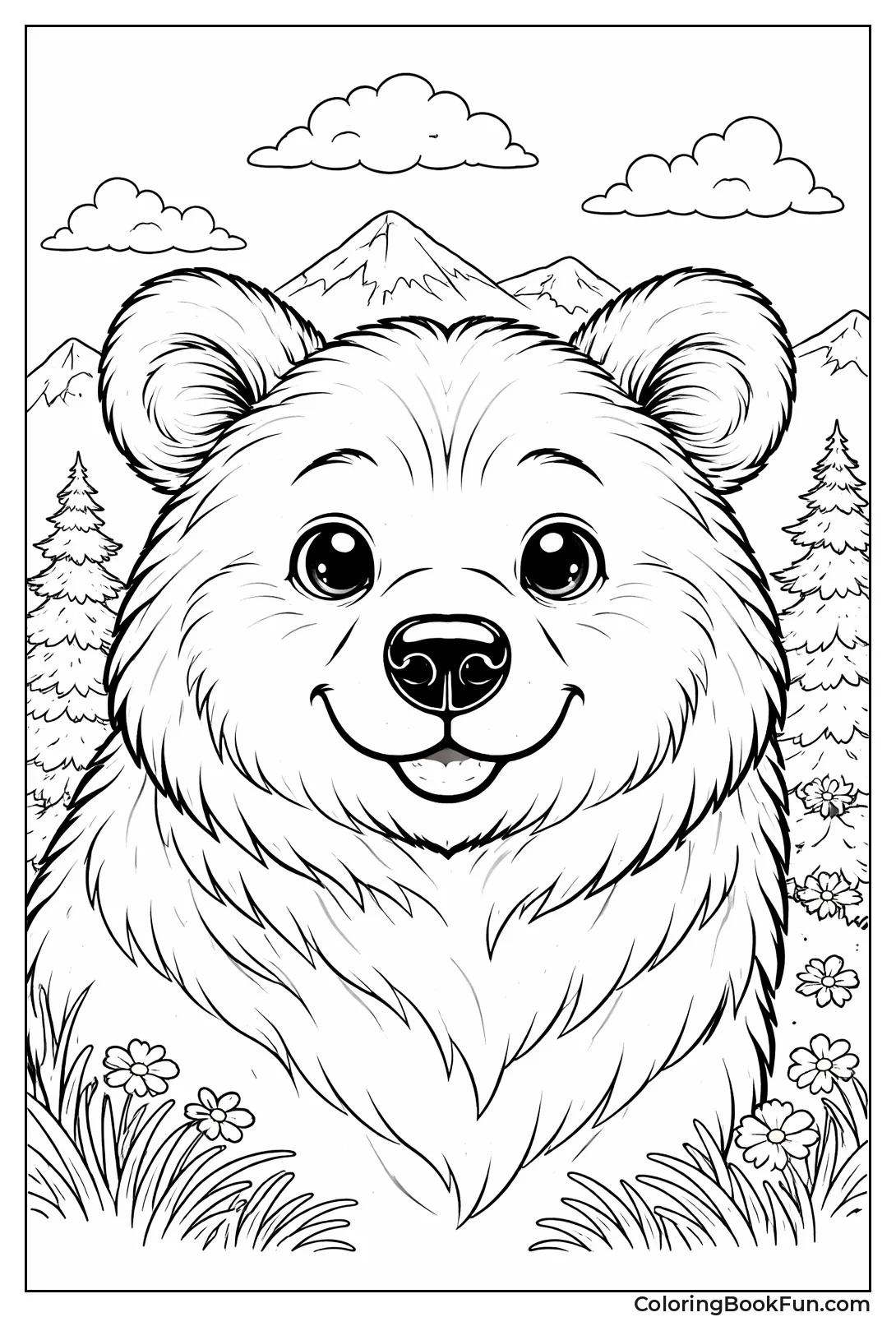Detailed Bear Face Closeup