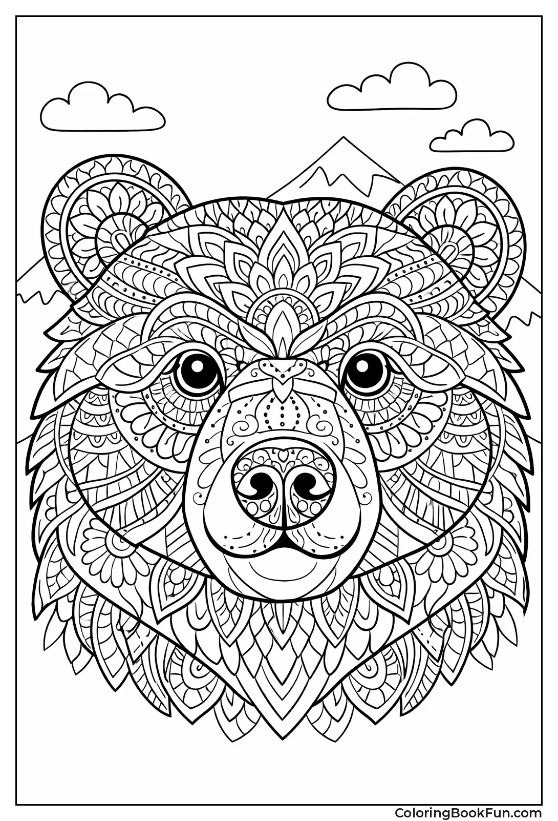 Bear Face Mandala Patterns
