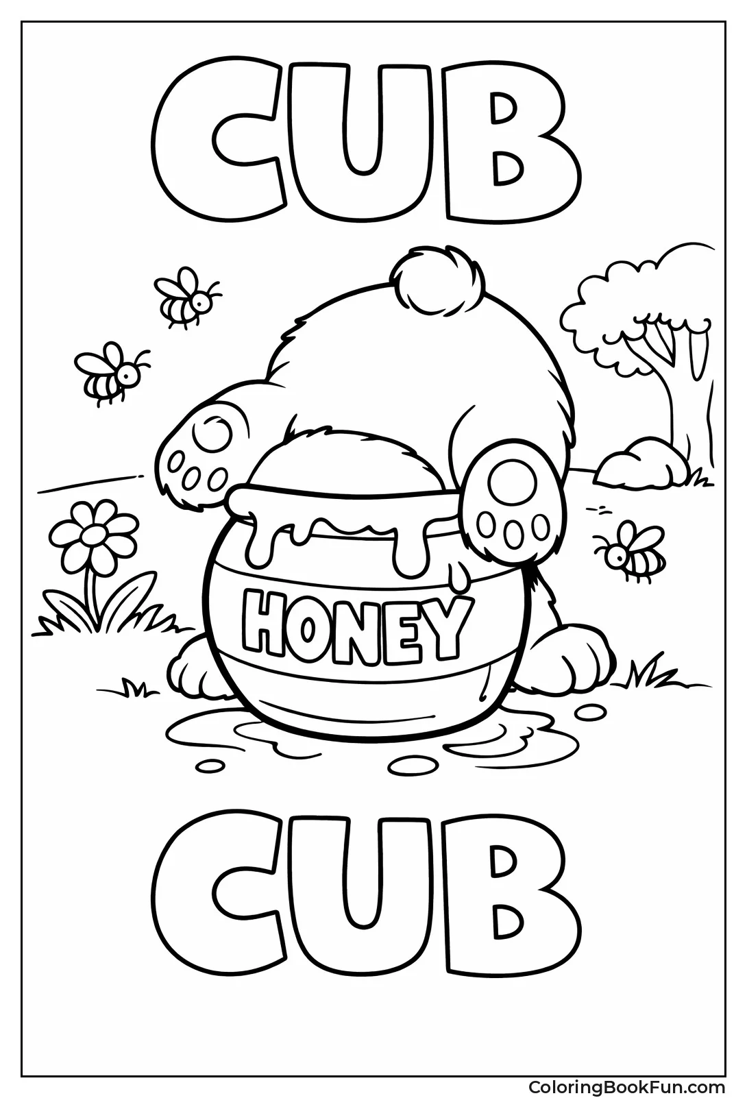 Cub Stuck in Honey Pot
