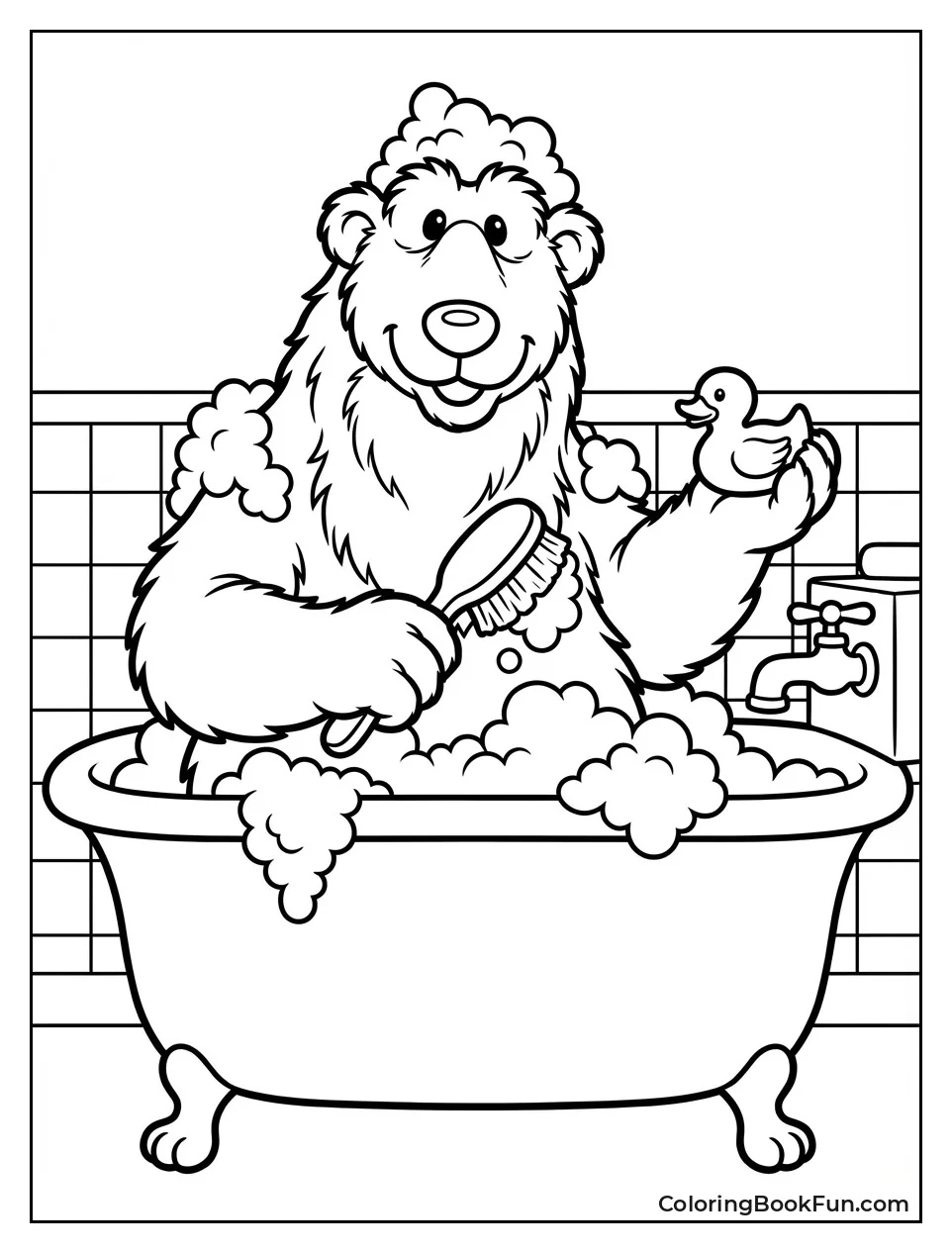 Bear in Sudsy Bath