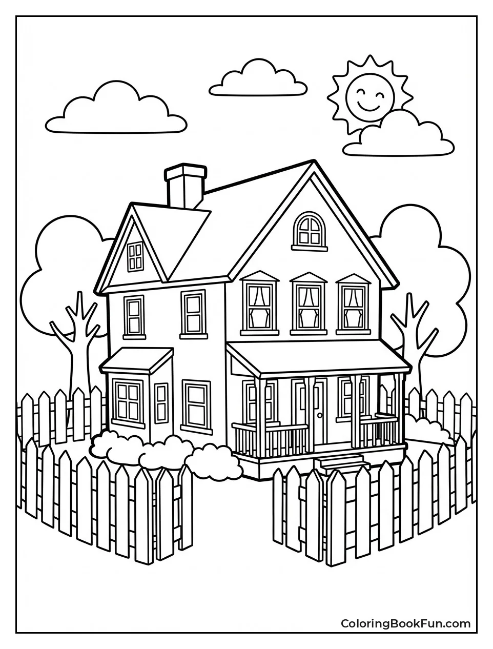 Big Blue House Outside