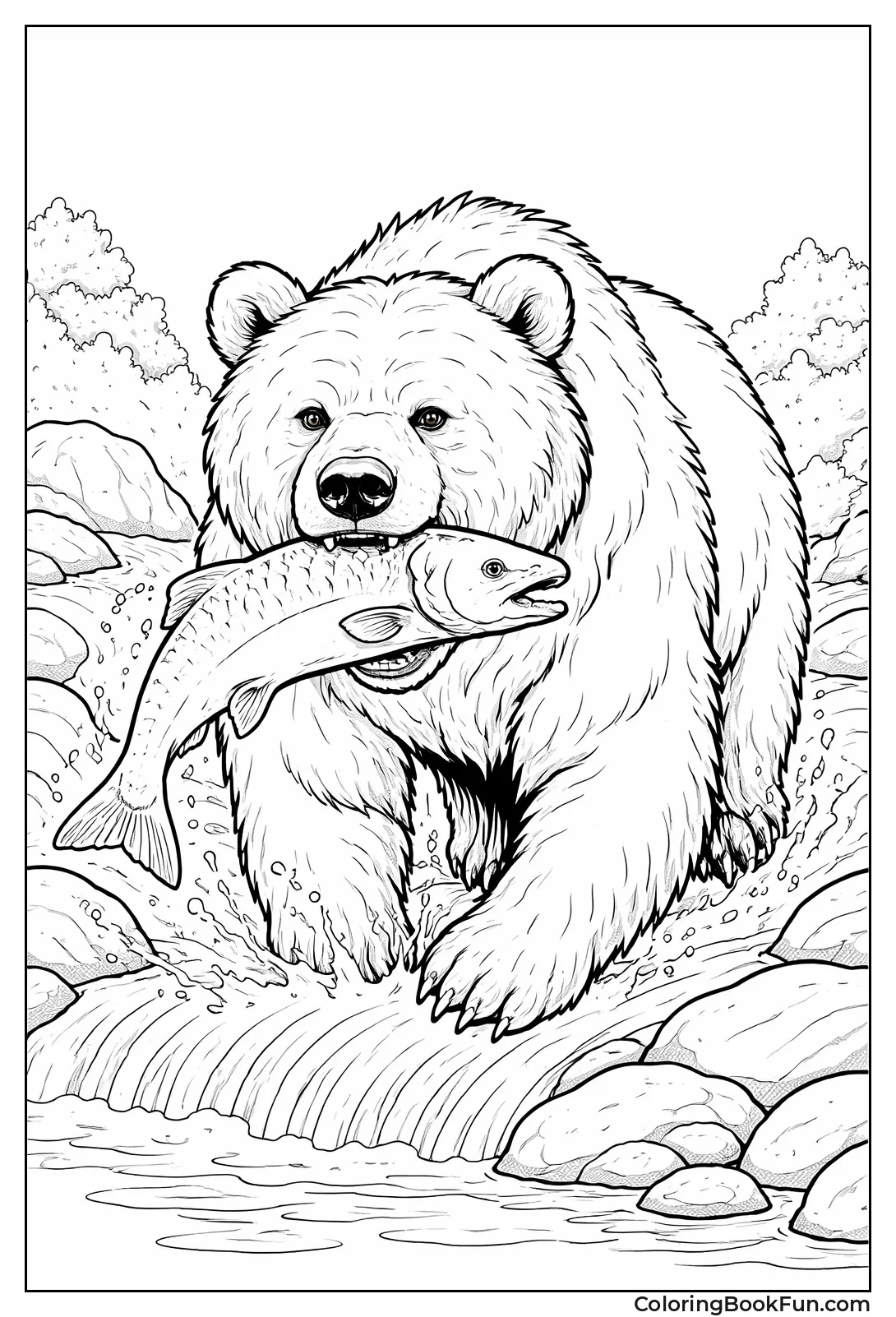 Grizzly Eating Big Salmon