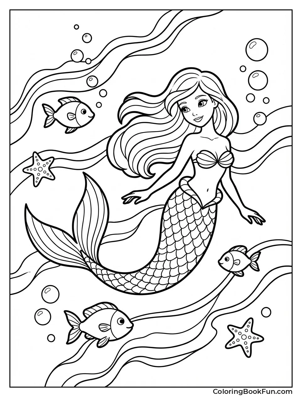 Graceful Mermaid Swimming Elegantly