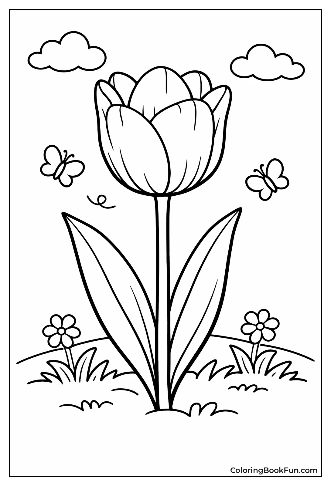 Elegant Full Bloom Tulip