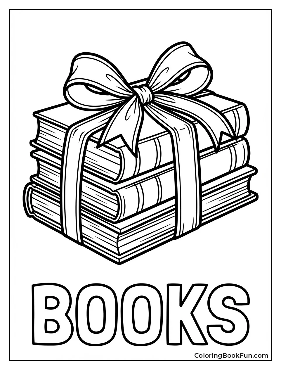 Stacked Books with Ribbon