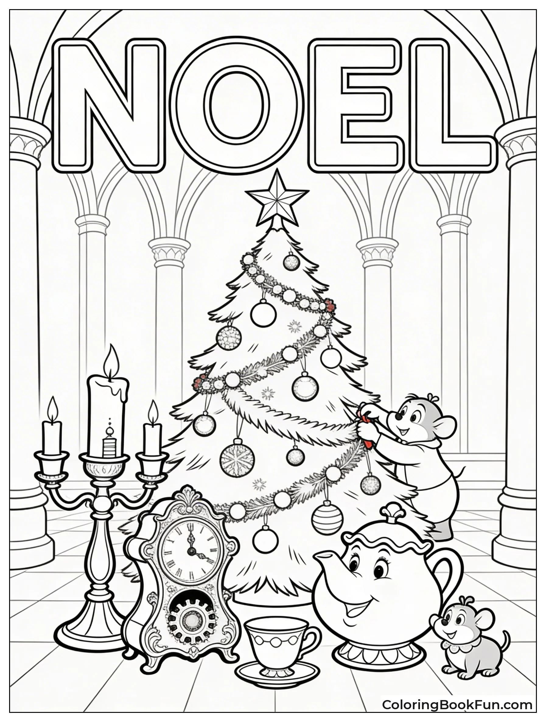 Servants Decorate Castle Christmas Tree