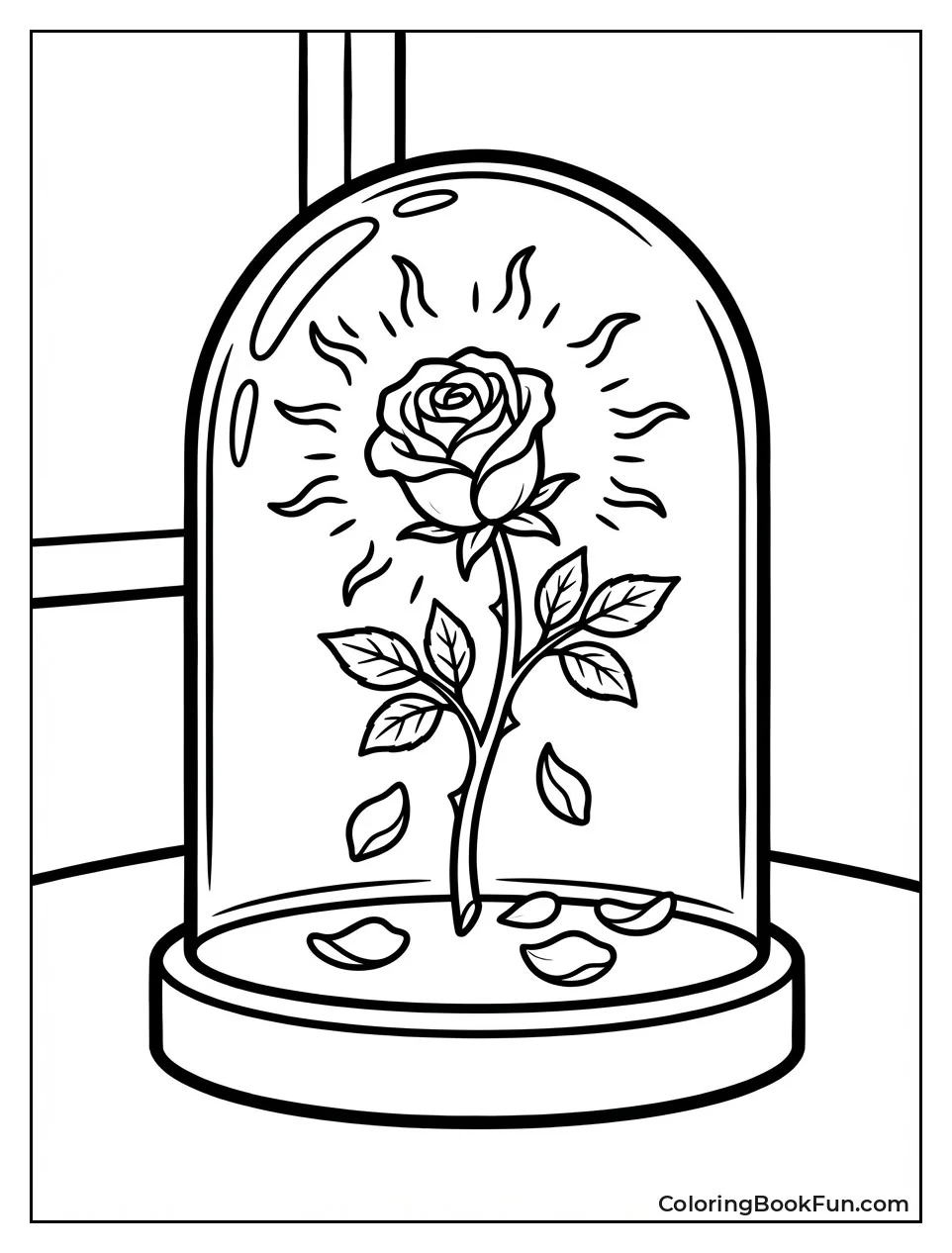 Enchanted Rose under Glass Dome