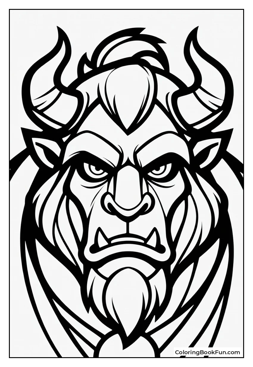 Furry Beast Stands with Fierce Eyes