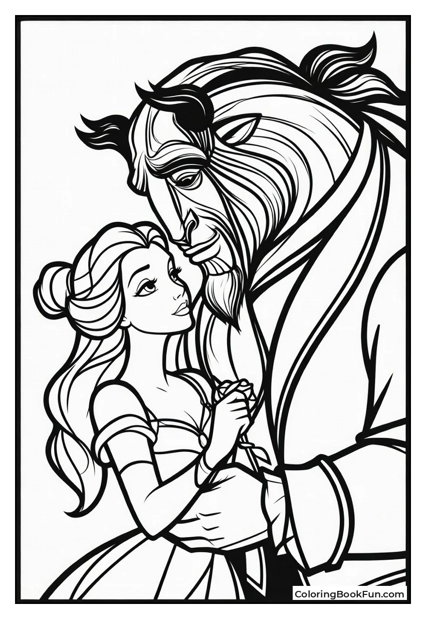 Belle Holds Dying Beast Rose