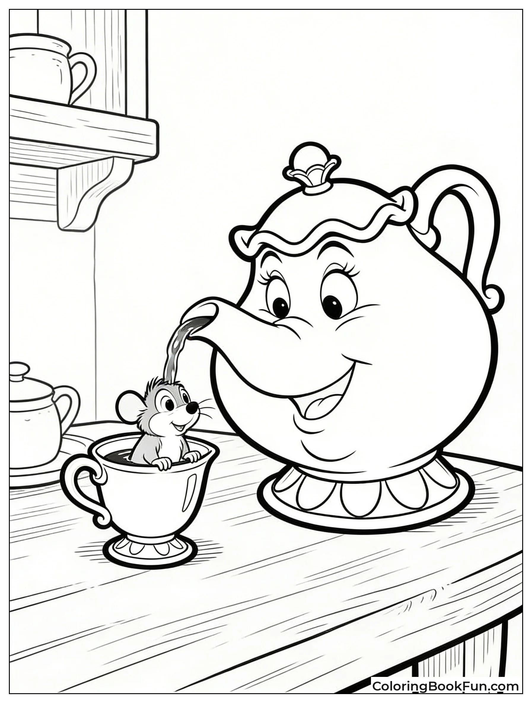 Mrs Potts Pours Tea Chip