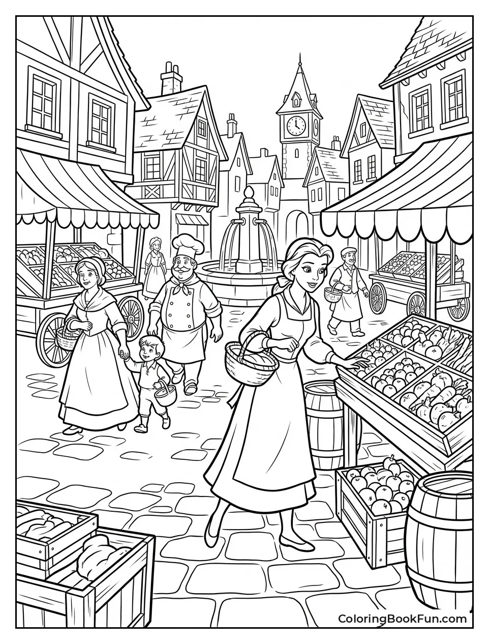 Belle Walks Busy Village Market