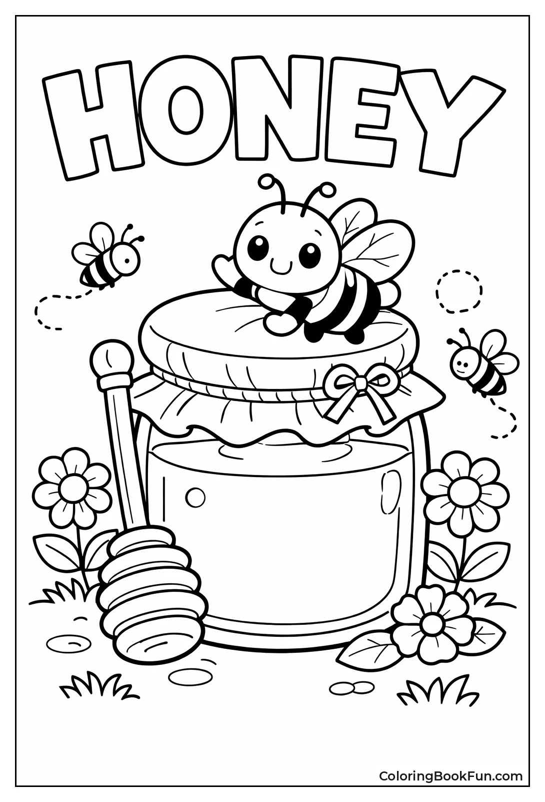 Honey Jar with Bee