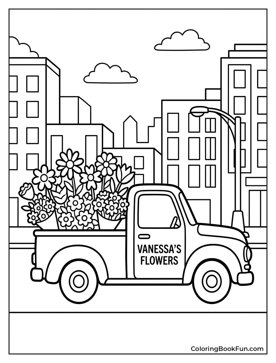 Flower Truck Drives City