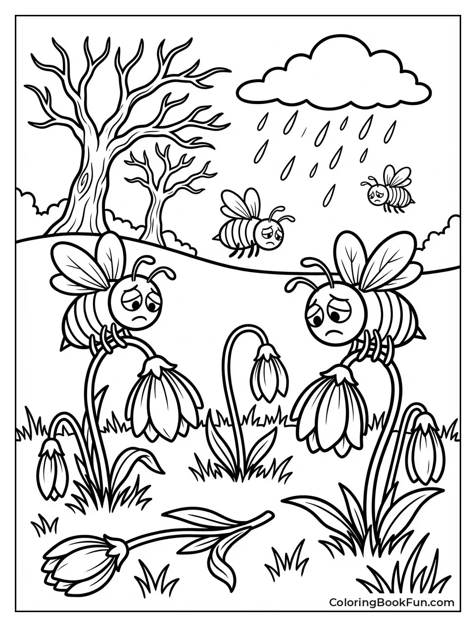 Sad Wilting Park Flowers