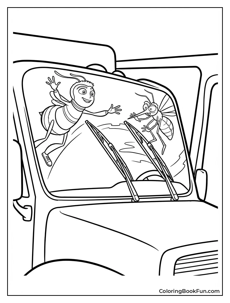 Bees Cling to Windshield