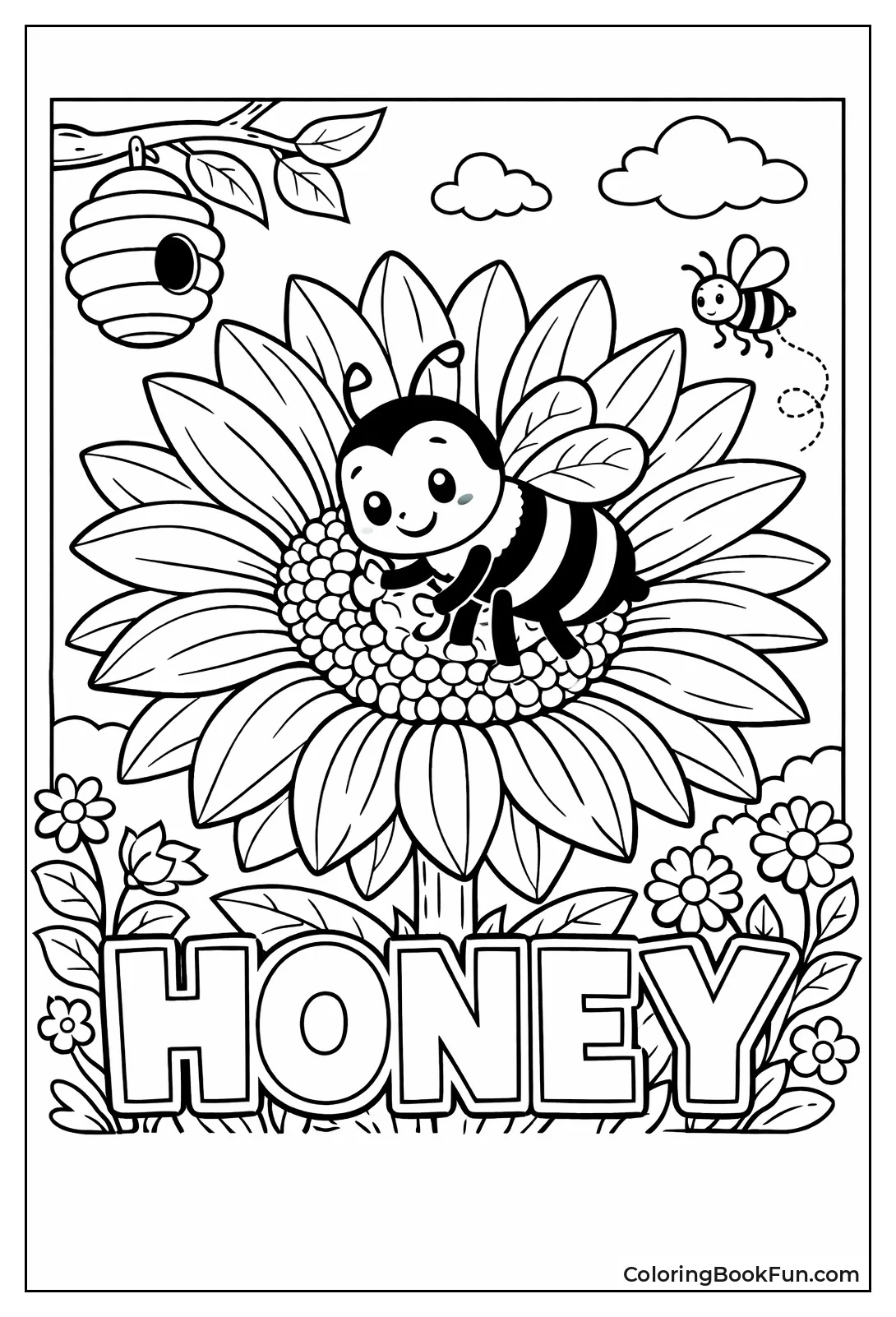 Bee Pollinating Sunflower