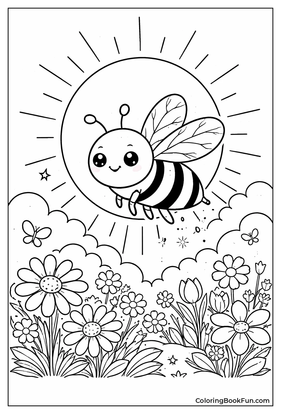 Bee Silhouette at Sunset