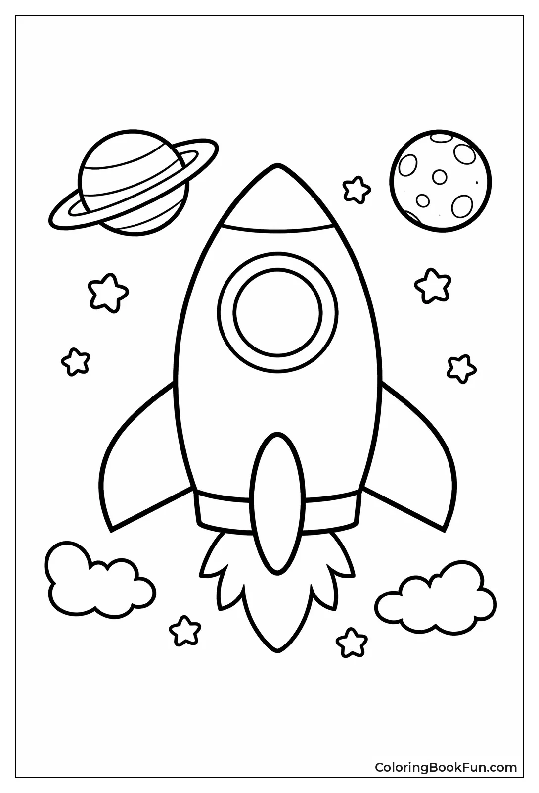 Simple Outline Rocket with Fins