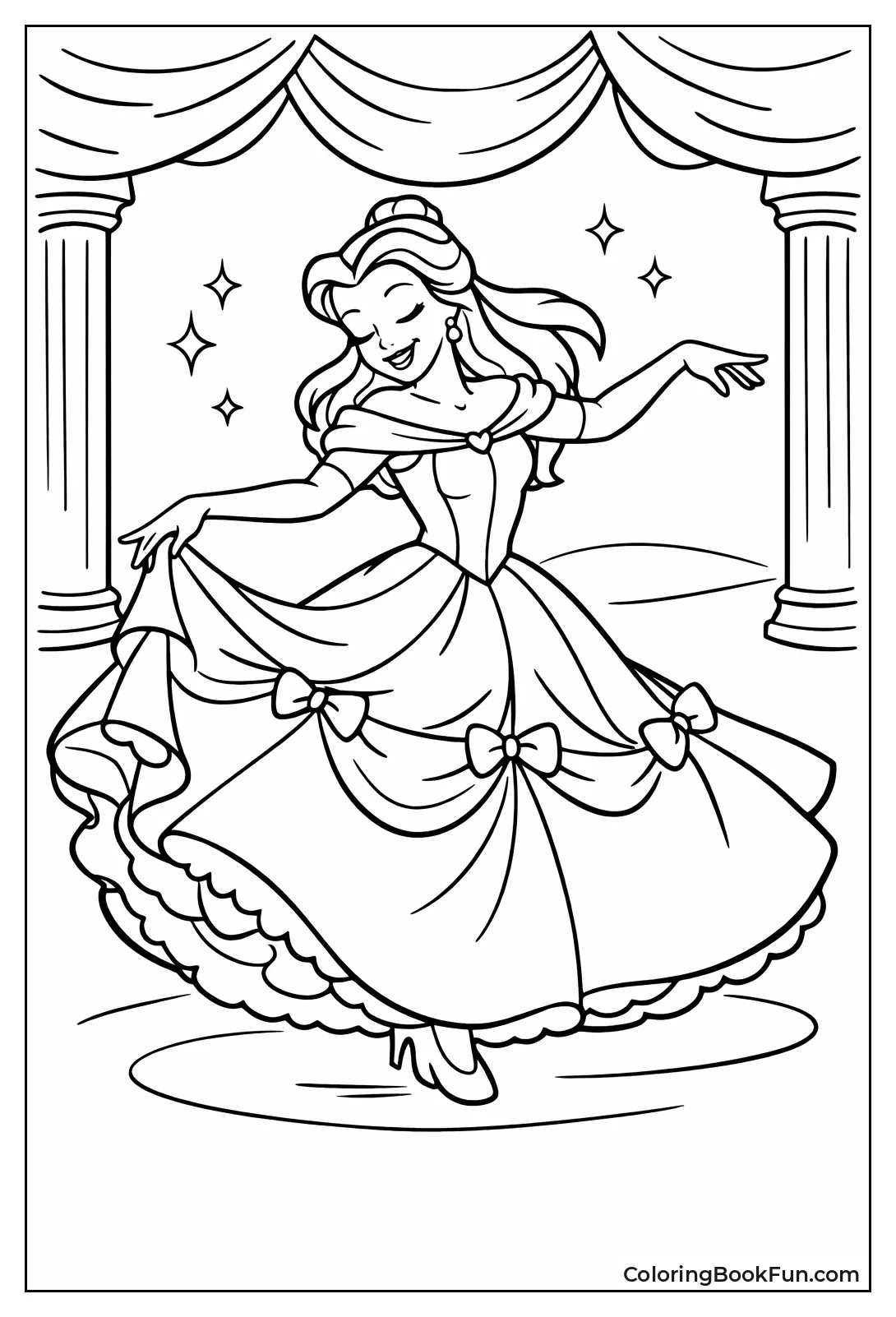 Belle Twirling in Yellow Gown