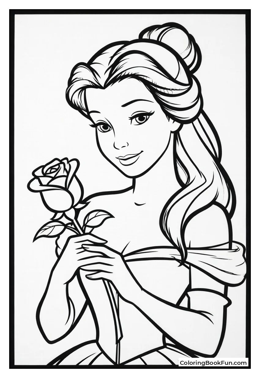 Belle Holds Enchanted Rose