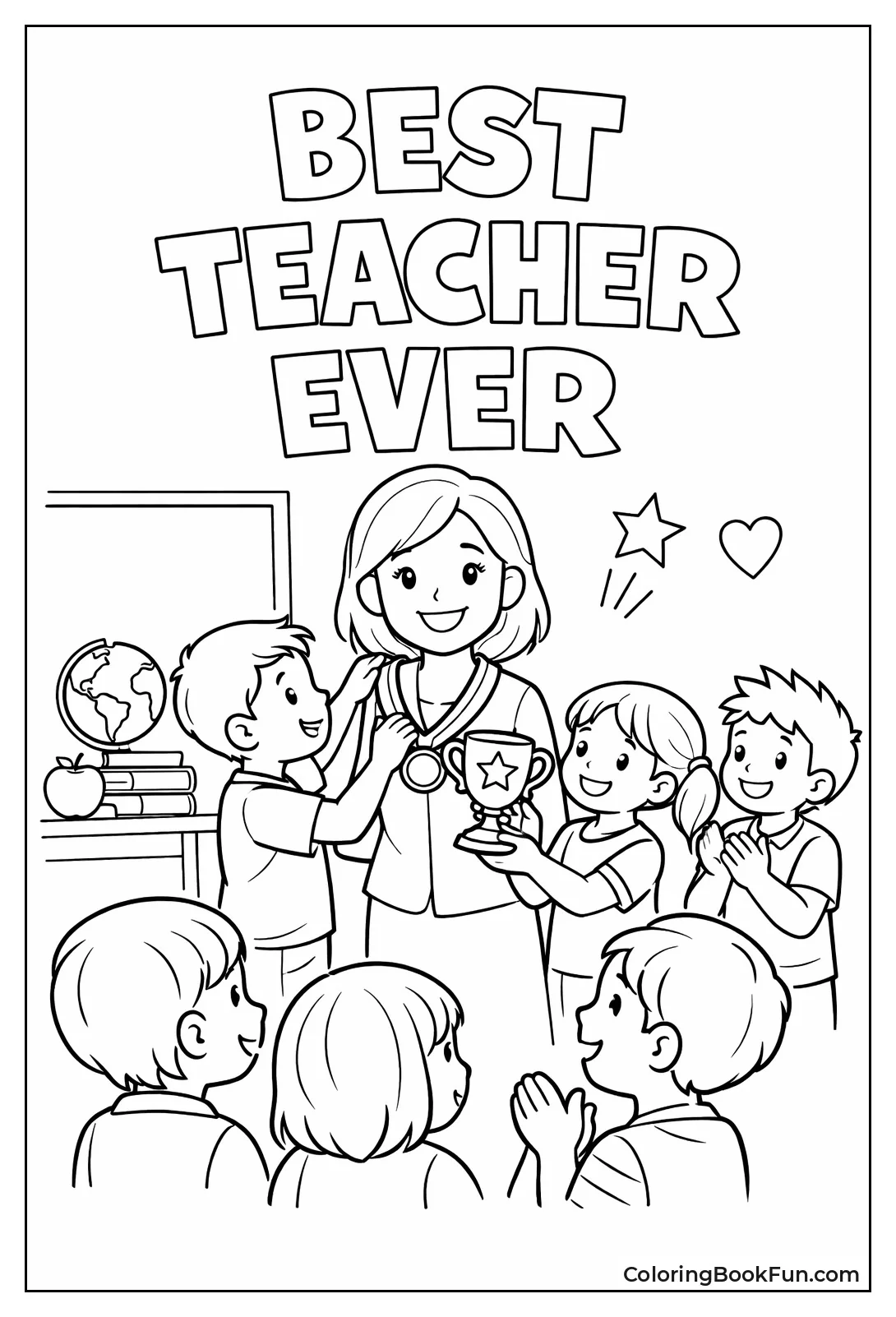 Teacher Winning Best Trophy Medal