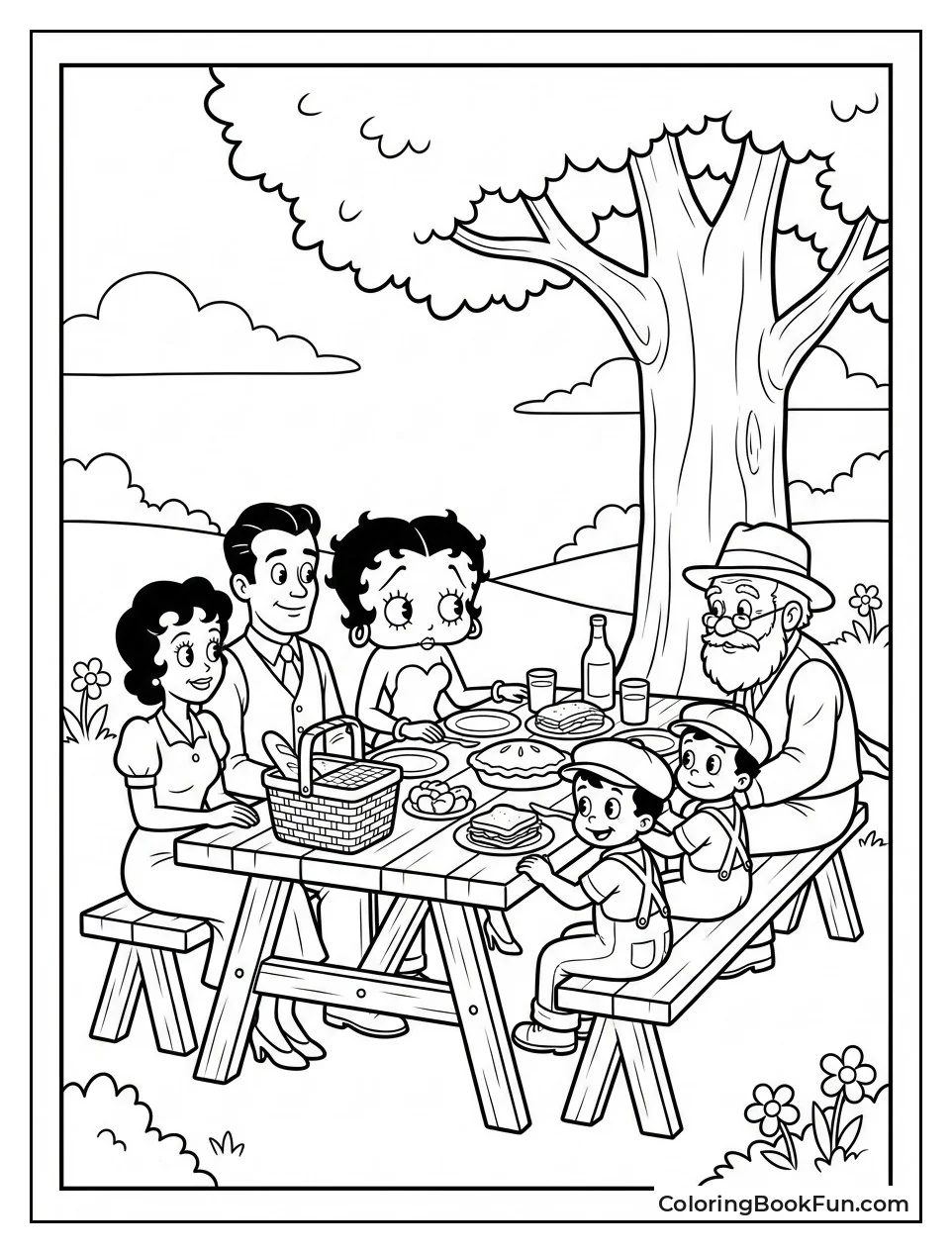 Boop Family at Picnic Table