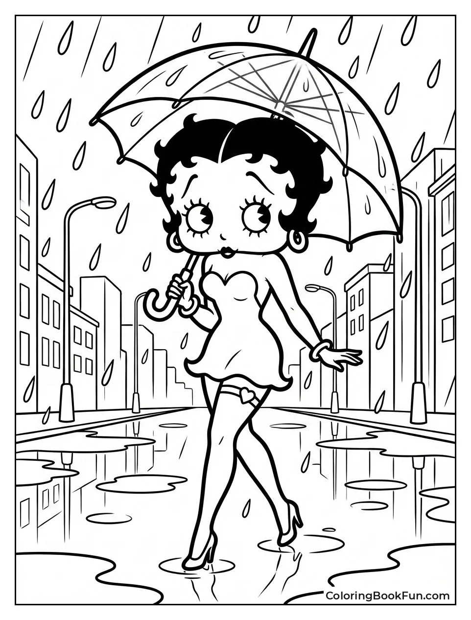 Betty Walks in Rainy City