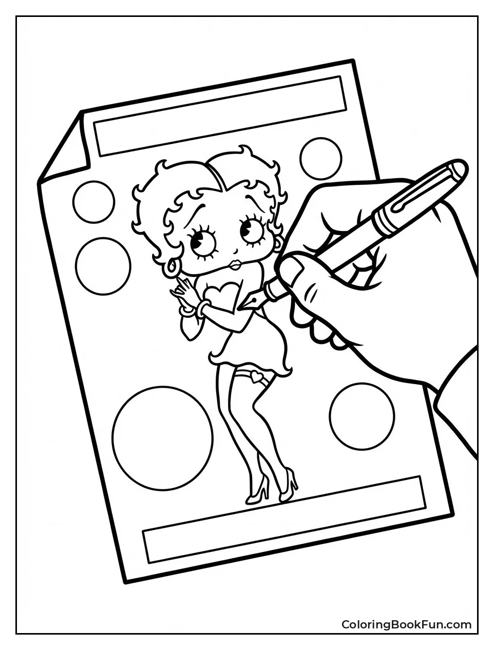 Hand Draws Betty with Pen