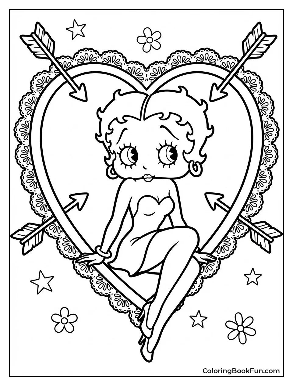 Betty Sits in Giant Heart