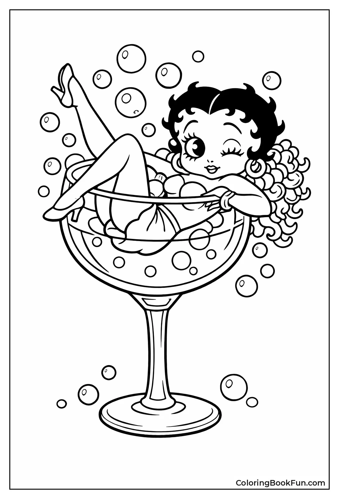 Betty Lounges in Giant Wine Glass