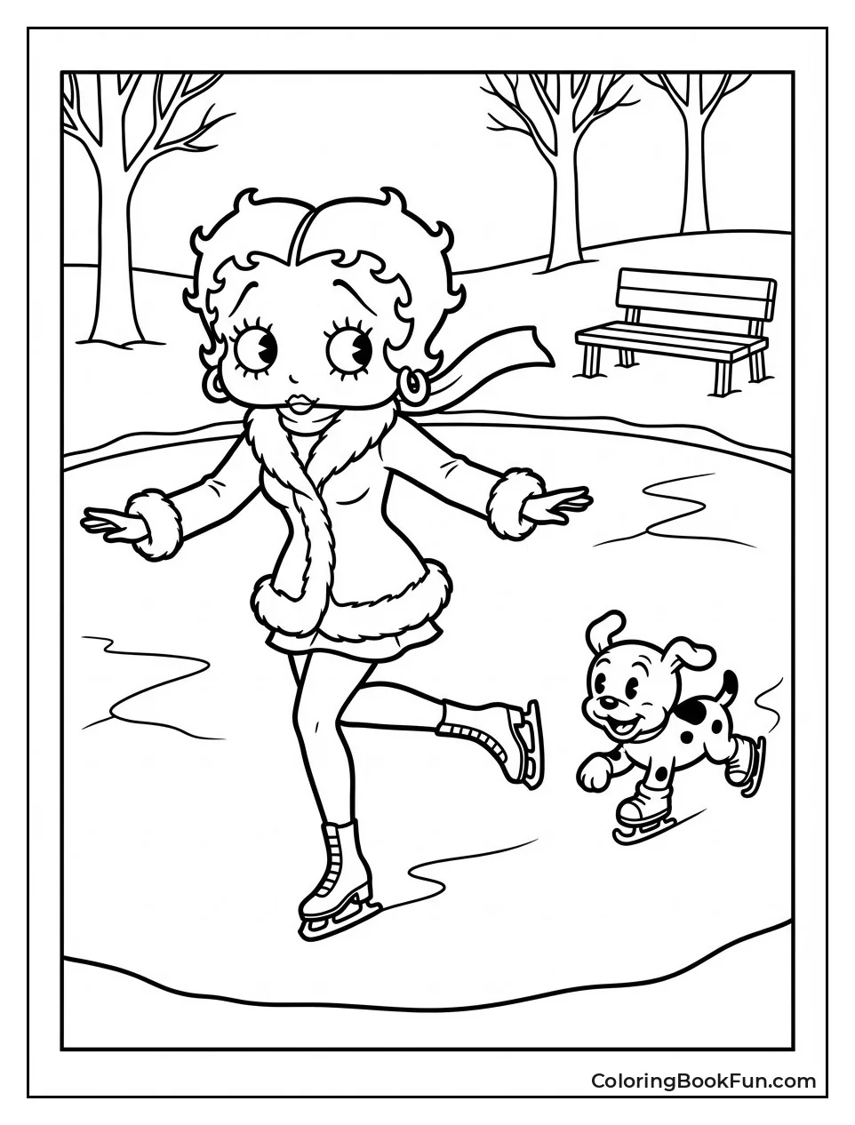 Betty Skates on Frozen Pond