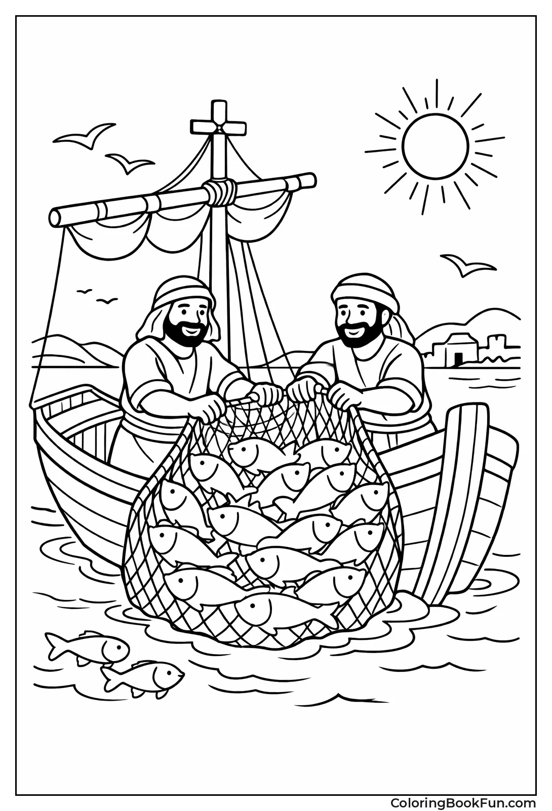 Boat with Net of Fish