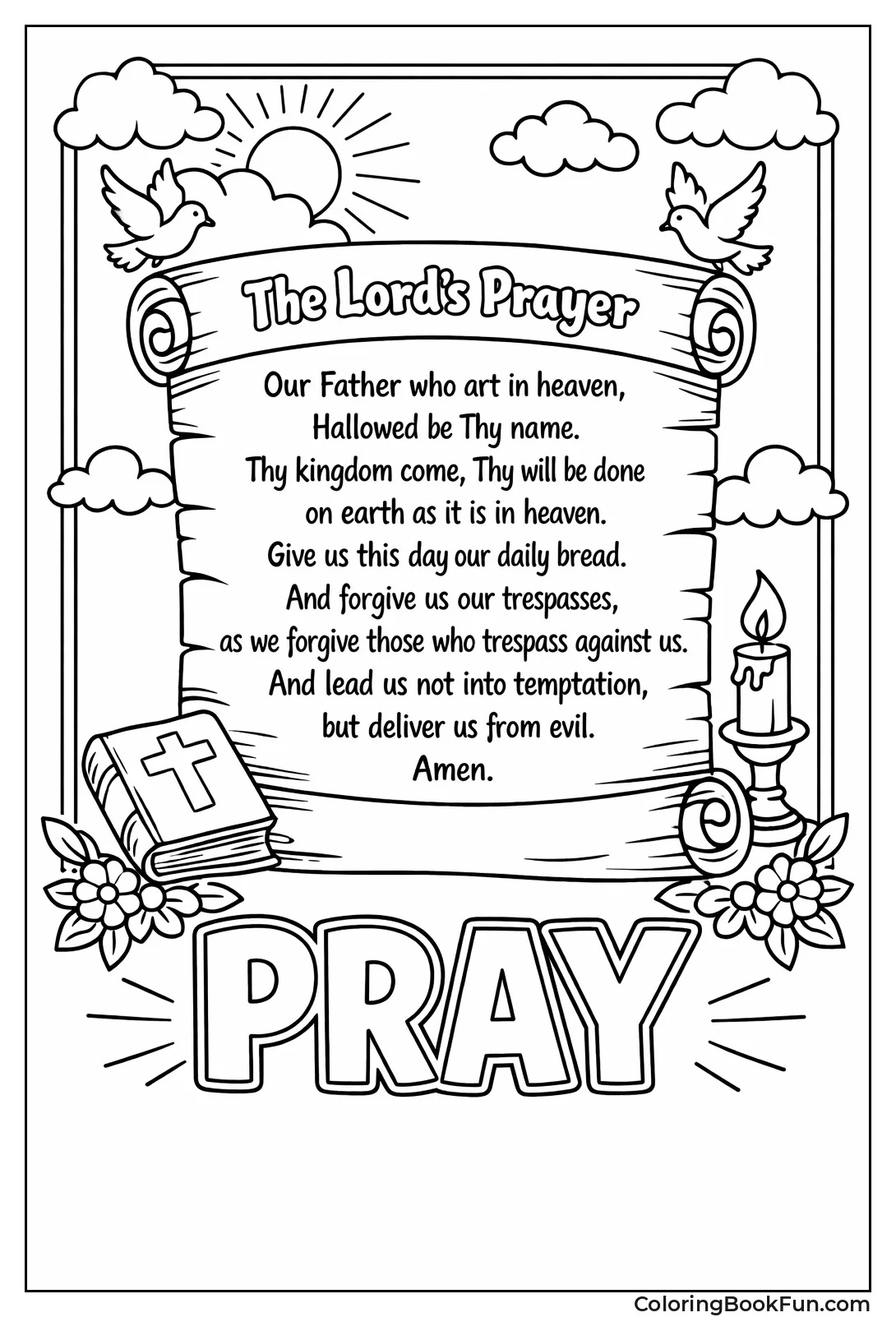 Lord's Prayer on Scroll