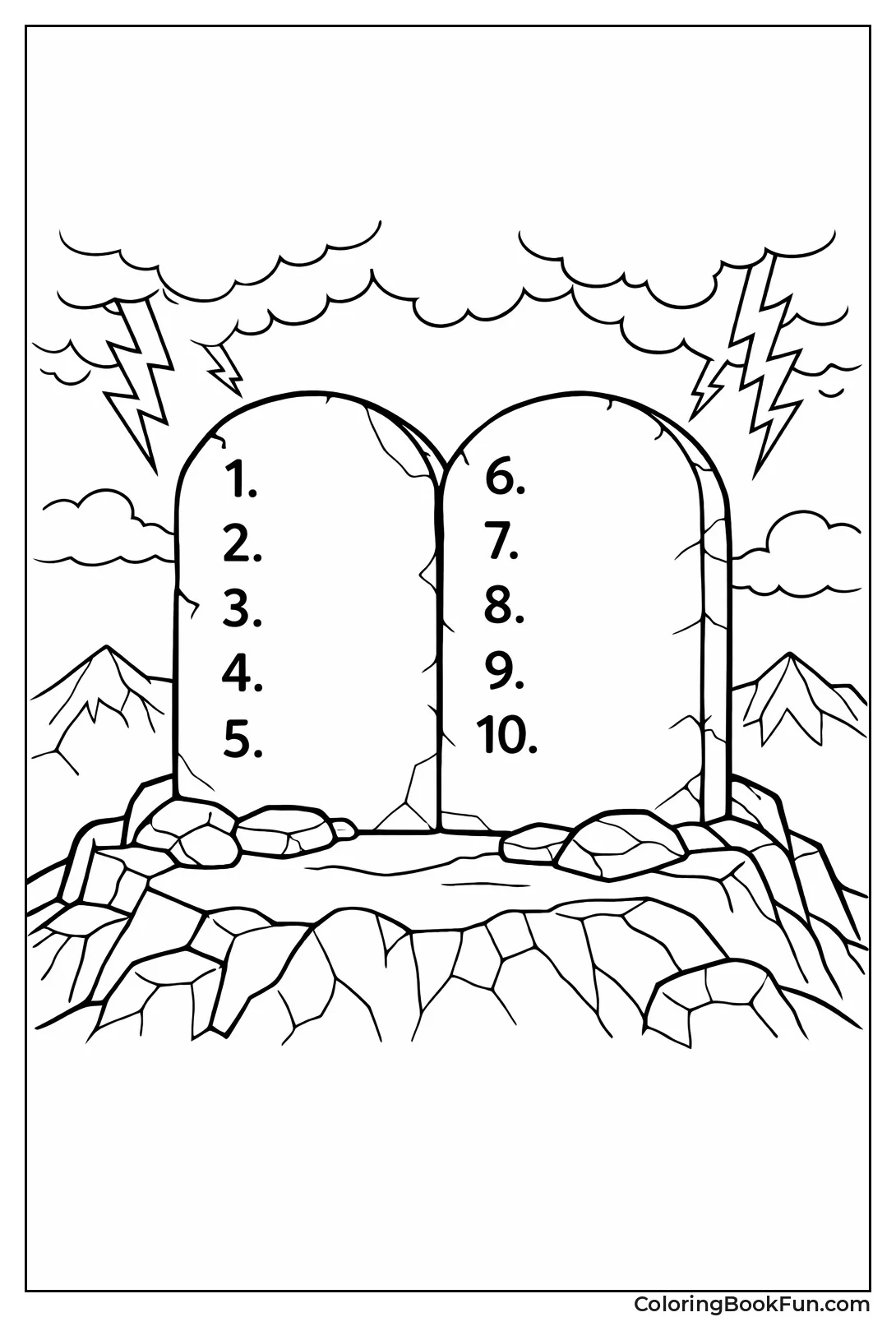 Ten Commandments on Tablets