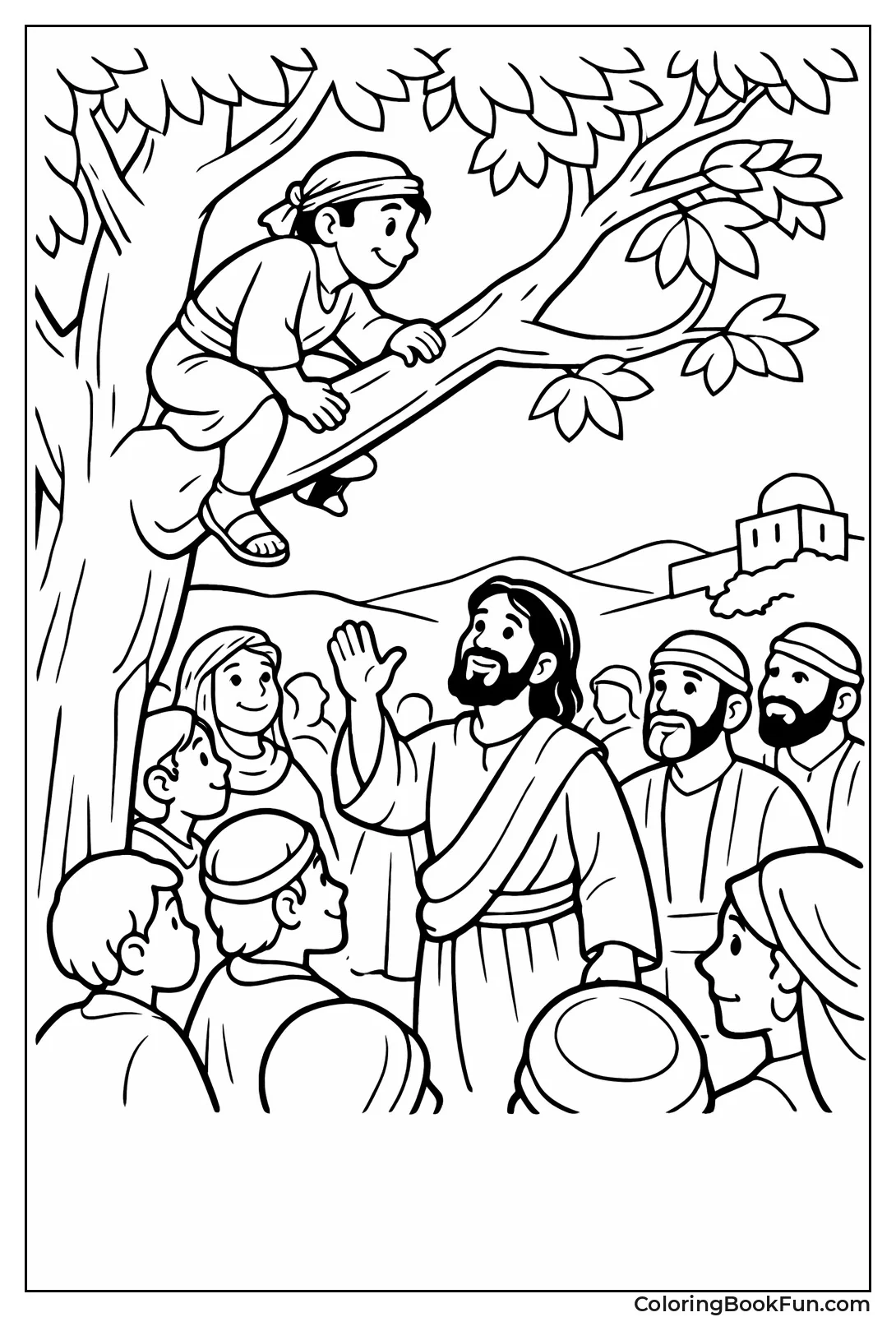 Zacchaeus Peeks from Tree